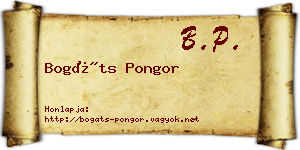 Bogáts Pongor névjegykártya